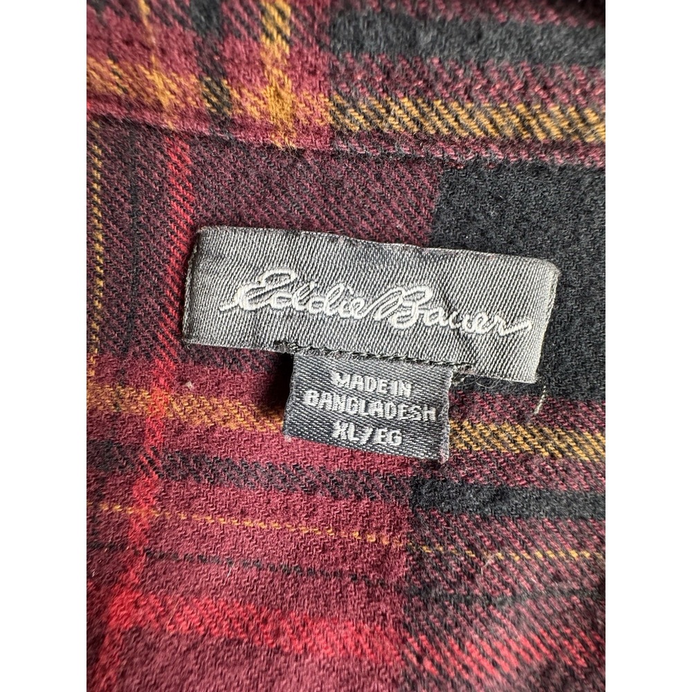 Eddie Bauer Men's Flannel Shirt Size XL Red - Picture 3 of 6